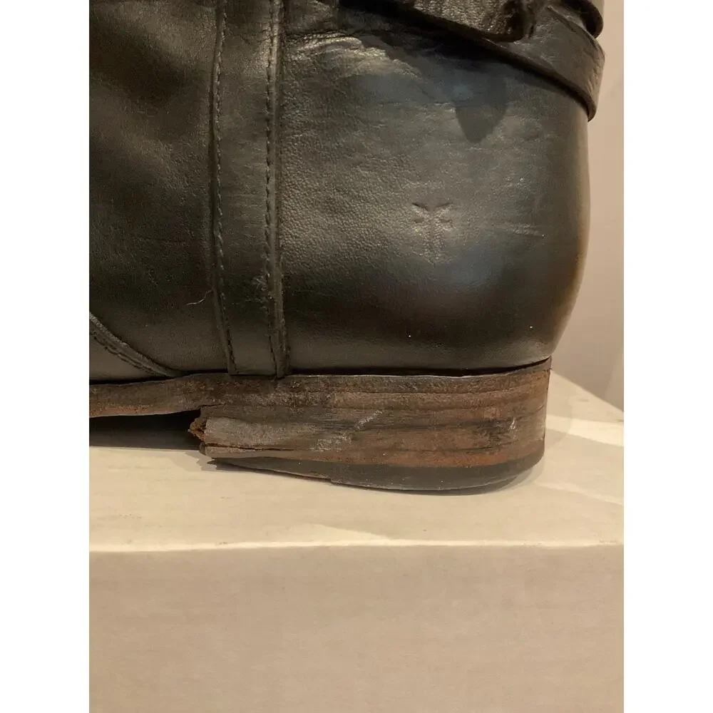 Frye - Melissa Harness - Black Leather Tall Riding Boots - Mexico - size 11B